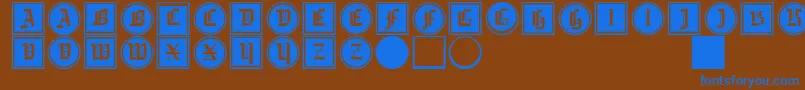 Gotikabuttonsdrei Font – Blue Fonts on Brown Background