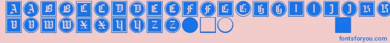 Gotikabuttonsdrei Font – Blue Fonts on Pink Background