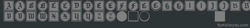 Шрифт Gotikabuttonsdrei – серые шрифты на чёрном фоне