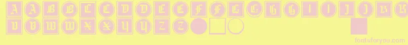 Gotikabuttonsdrei Font – Pink Fonts on Yellow Background