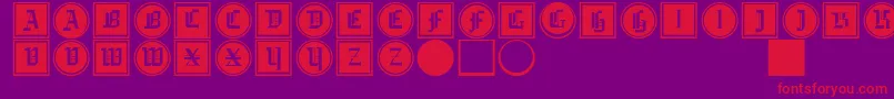 Gotikabuttonsdrei Font – Red Fonts on Purple Background