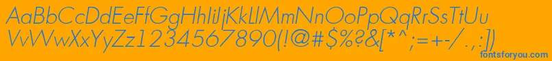 Futur17 Font – Blue Fonts on Orange Background