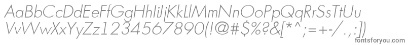 Futur17-fontti – harmaat kirjasimet valkoisella taustalla