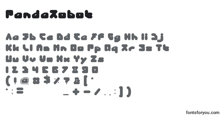 Schriftart PandaRobot – Alphabet, Zahlen, spezielle Symbole