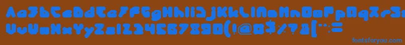 PandaRobot-Schriftart – Blaue Schriften auf braunem Hintergrund