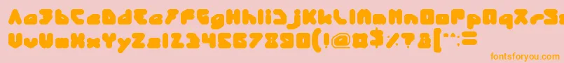 PandaRobot-Schriftart – Orangefarbene Schriften auf rosa Hintergrund
