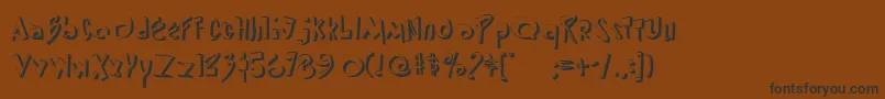 フォントDipedm – 黒い文字が茶色の背景にあります