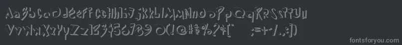 フォントDipedm – 黒い背景に灰色の文字