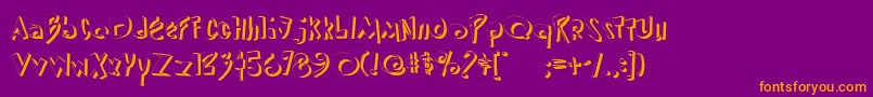 フォントDipedm – 紫色の背景にオレンジのフォント