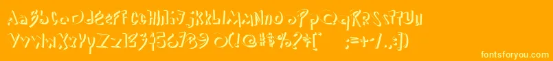 フォントDipedm – オレンジの背景に黄色の文字