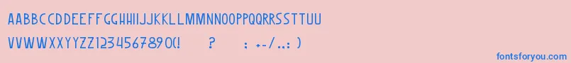 WoombleErc2006 Font – Blue Fonts on Pink Background