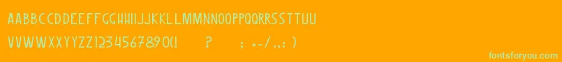Шрифт WoombleErc2006 – зелёные шрифты на оранжевом фоне