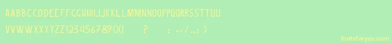 WoombleErc2006 Font – Yellow Fonts on Green Background