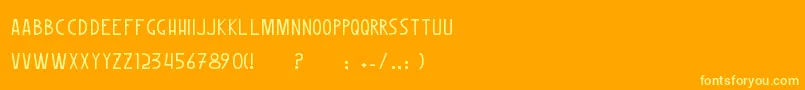 Fonte WoombleErc2006 – fontes amarelas em um fundo laranja