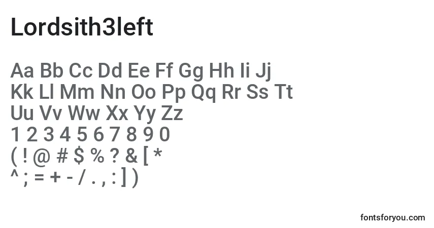 Lordsith3leftフォント–アルファベット、数字、特殊文字