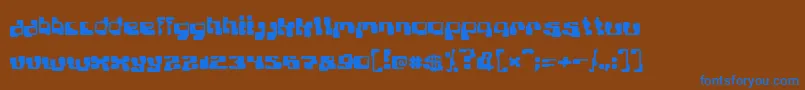 フォントPlanb – 茶色の背景に青い文字