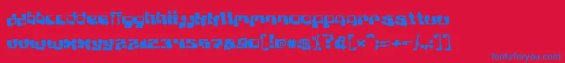 Planb Font – Blue Fonts on Red Background