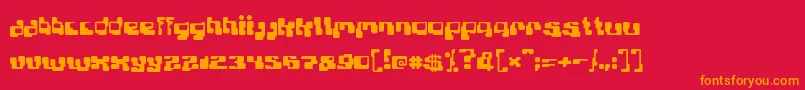 Planb Font – Orange Fonts on Red Background
