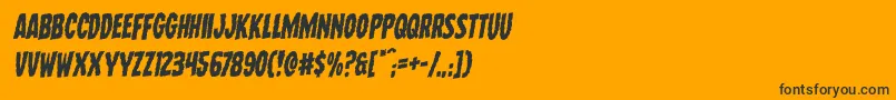 Wolfbrothersrotal-Schriftart – Schwarze Schriften auf orangefarbenem Hintergrund