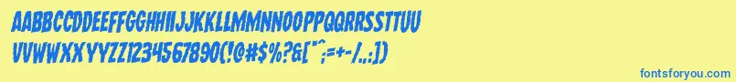 Wolfbrothersrotal Font – Blue Fonts on Yellow Background