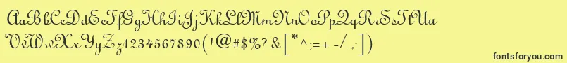 VisitationRights2 Font – Black Fonts on Yellow Background