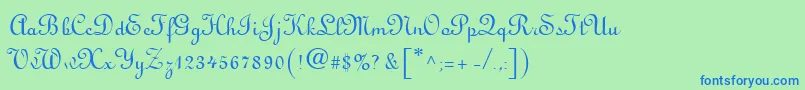 VisitationRights2 Font – Blue Fonts on Green Background