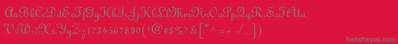 フォントVisitationRights2 – 赤い背景に灰色の文字