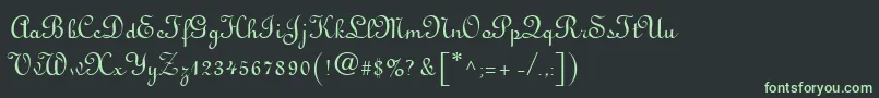 フォントVisitationRights2 – 黒い背景に緑の文字