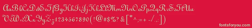 VisitationRights2 Font – Green Fonts on Red Background