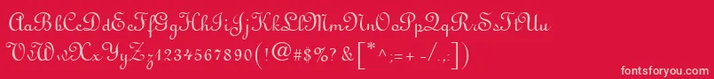 フォントVisitationRights2 – 赤い背景にピンクのフォント