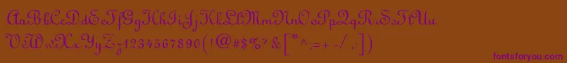 VisitationRights2-Schriftart – Violette Schriften auf braunem Hintergrund