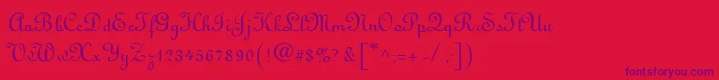 VisitationRights2 Font – Purple Fonts on Red Background