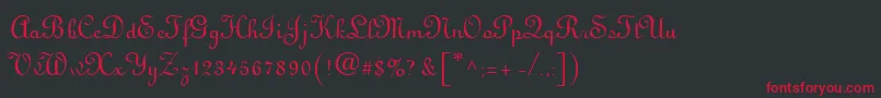 VisitationRights2 Font – Red Fonts on Black Background