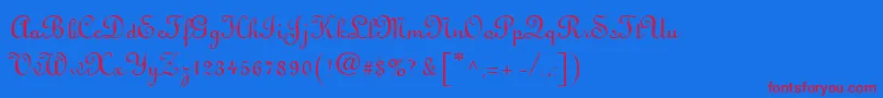 Шрифт VisitationRights2 – красные шрифты на синем фоне