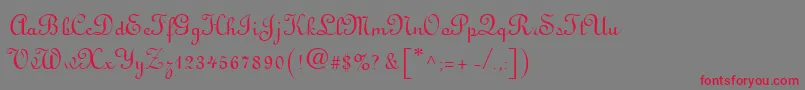 VisitationRights2 Font – Red Fonts on Gray Background