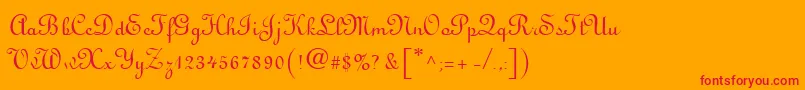 VisitationRights2-Schriftart – Rote Schriften auf orangefarbenem Hintergrund