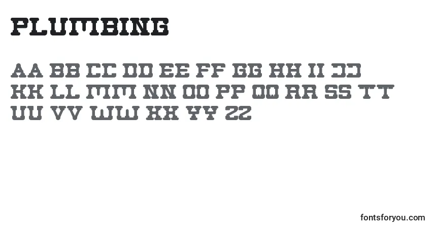 Шрифт Plumbing – алфавит, цифры, специальные символы