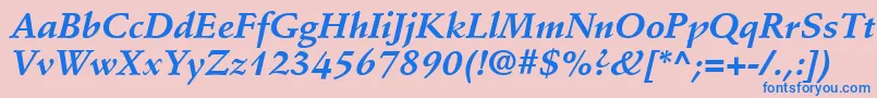 StempelSchneidlerLtBoldItalic Font – Blue Fonts on Pink Background