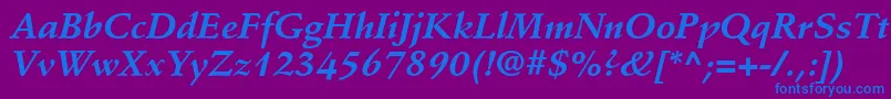 StempelSchneidlerLtBoldItalic Font – Blue Fonts on Purple Background