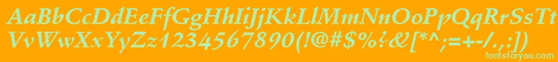 StempelSchneidlerLtBoldItalic Font – Green Fonts on Orange Background