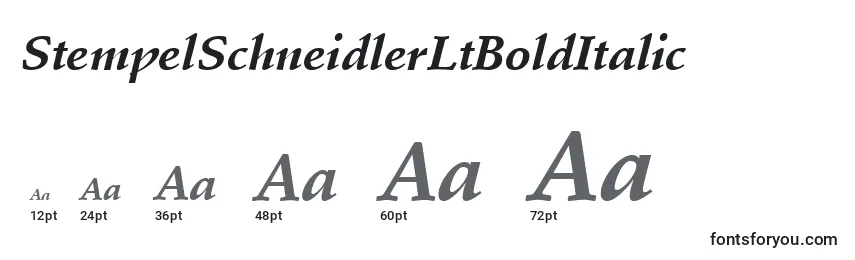 Größen der Schriftart StempelSchneidlerLtBoldItalic