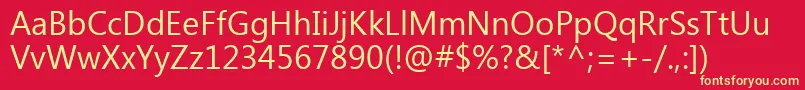 SegoeUiSymbol Font – Yellow Fonts on Red Background