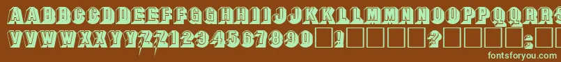 SandeepRegular Font – Green Fonts on Brown Background