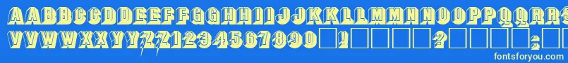 SandeepRegular Font – Yellow Fonts on Blue Background