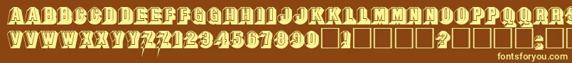 SandeepRegular Font – Yellow Fonts on Brown Background