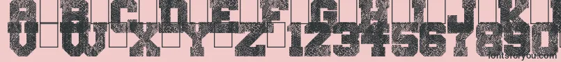 SnakeJacket-Schriftart – Schwarze Schriften auf rosa Hintergrund