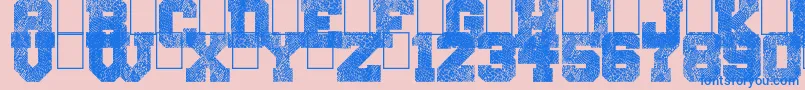 SnakeJacket-Schriftart – Blaue Schriften auf rosa Hintergrund