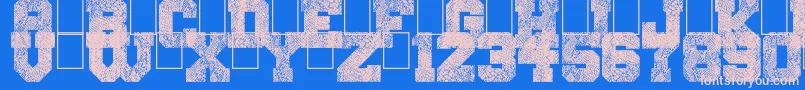 Czcionka SnakeJacket – różowe czcionki na niebieskim tle