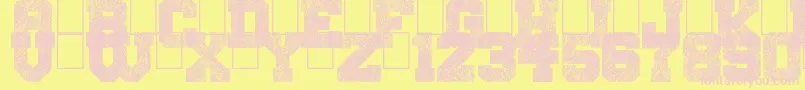 フォントSnakeJacket – ピンクのフォント、黄色の背景