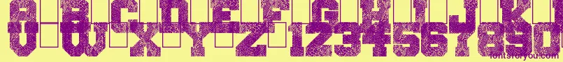 Czcionka SnakeJacket – fioletowe czcionki na żółtym tle